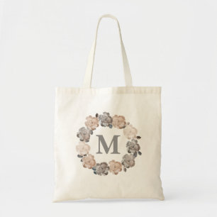 Vintage Roses Personalised Monogram Canvas Bag