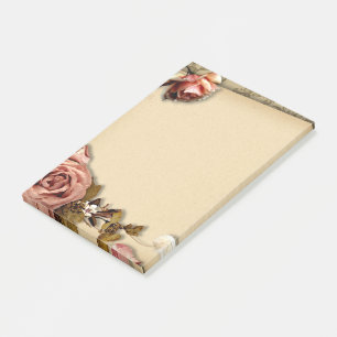 Vintage roses post-it notes