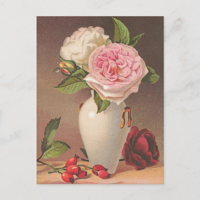 Vintage Roses Postcard (Front)
