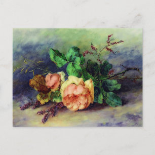 Vintage roses postcard