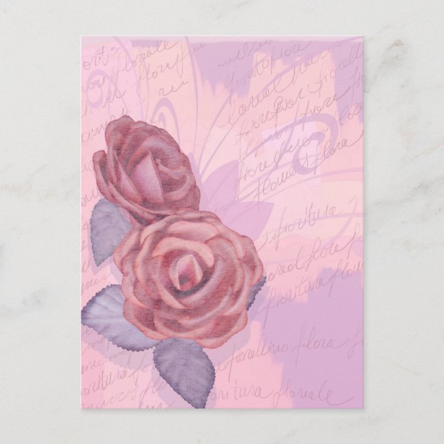 Vintage roses, postcard (Front)