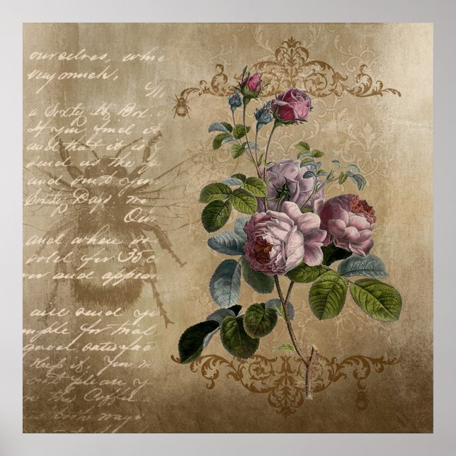 Vintage Roses Poster (Front)