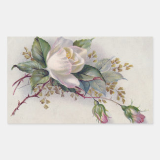 Vintage Roses Rectangular Sticker