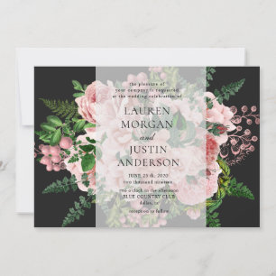 Vintage roses romantic wedding invitation