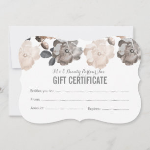 Vintage Roses Salon Gift Certificate Template