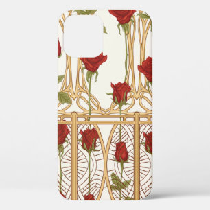 Vintage roses seamless pattern, background in art iPhone 12 case