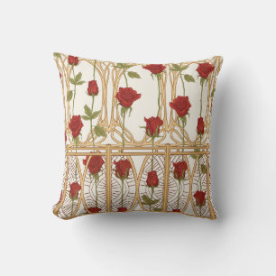 Vintage roses seamless pattern, background in art  cushion
