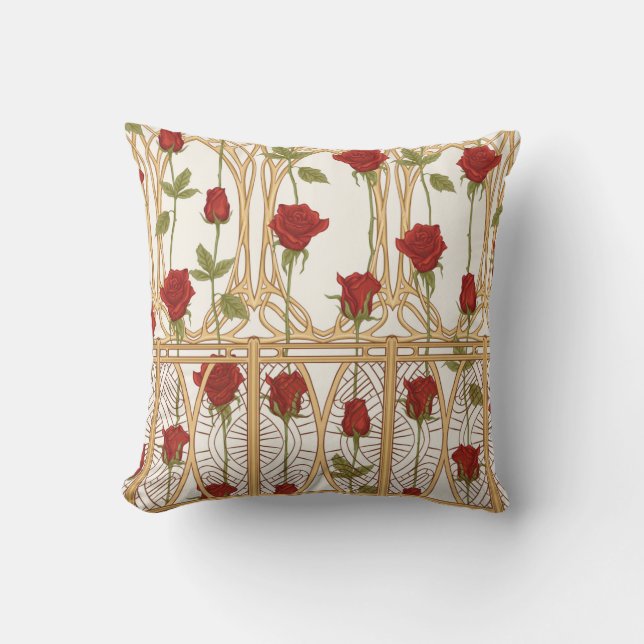 Vintage roses seamless pattern, background in art  cushion (Front)