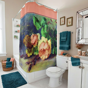 Vintage roses  shower curtain