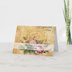 Vintage Roses Thank You Card