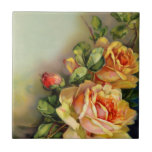 Vintage Roses Tile<br><div class="desc">Beautiful spray of vintage blush roses and green foliage on softly shaded background.</div>