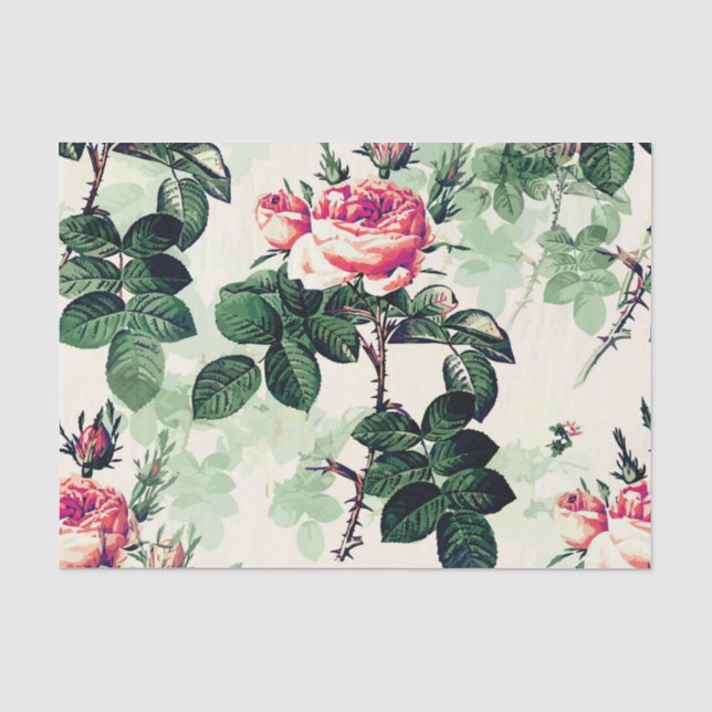 Vintage Roses Tissue Paper (Front)