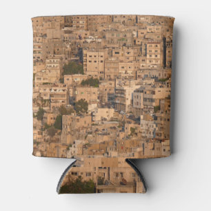 Vintage roses, toned watercolor pattern. can cooler