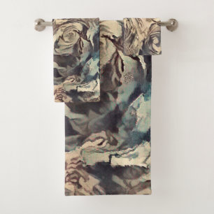 Vintage roses , vintage , roses , abstract roses , bath towel set