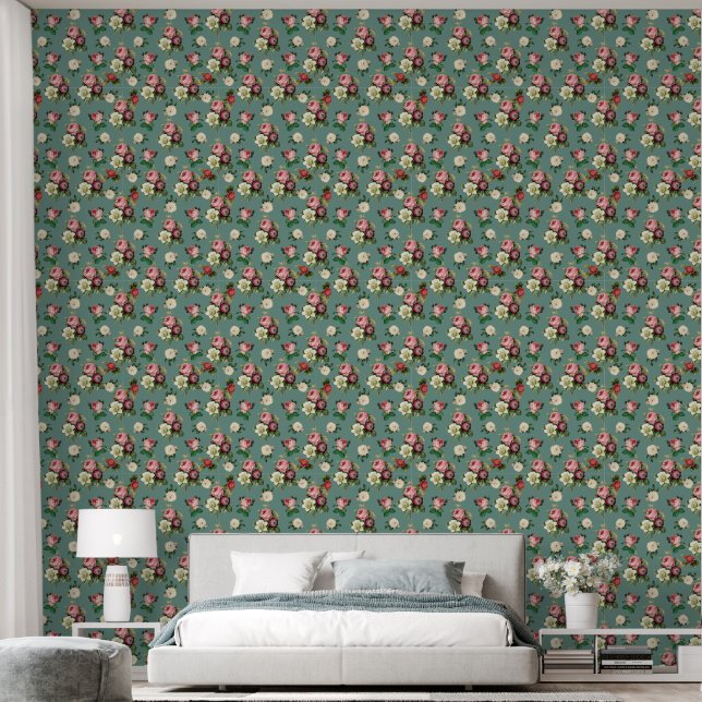 Vintage Roses. Wallpaper (Bedroom)