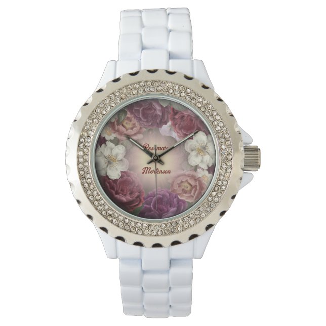 Vintage Roses Watch (customisable) (Front)