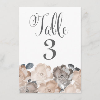 Vintage Roses Wedding Table Number Cards
