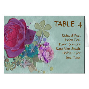 Vintage roses wedding table seating