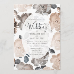 Vintage Roses Wedding Typography Invitation