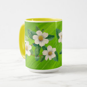 Vintage Roses Yellow Green Mug Cup