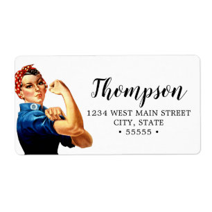 Vintage Rosie the Riveter Return Label