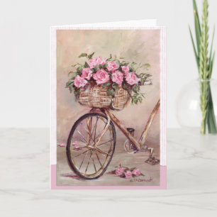 Vintage Rosy Bike Card