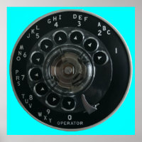 Vintage Rotary Phone Dial Poster