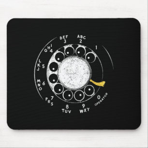 Vintage Rotary Phone Dial Retro Opvior Graphic Mouse Pad