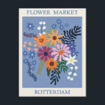 Vintage Rotterdam Holland Flower Market Travel Postcard<br><div class="desc">Anyone would love to receive this vintage Dutch travel postcard featuring a retro illustration of a flower market in Rotterdam,  Holland,  the Netherlands!</div>