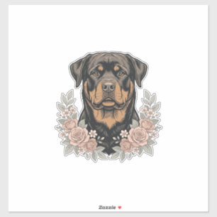 Vintage Rottweiler Floral Portrait Shirt Design_1