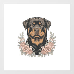 Vintage Rottweiler Floral Portrait Shirt Design_1