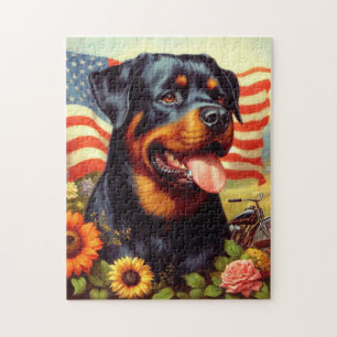 Vintage Rottweiler Painting Jigsaw Puzzle