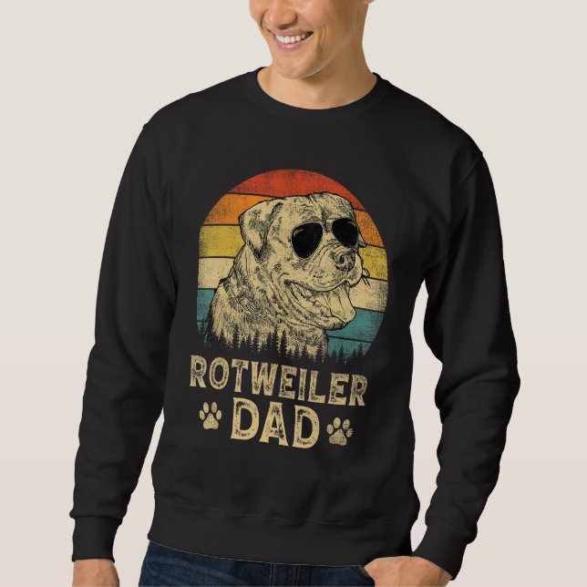 Vintage Rotweiler Dad Dog  Father s Day Tee (Front)