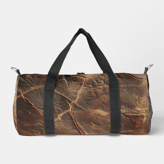 Vintage Rough Leather Texture  Duffle Bag (Front)