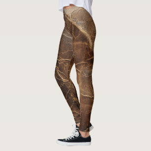 Vintage Rough Leather Texture Leggings