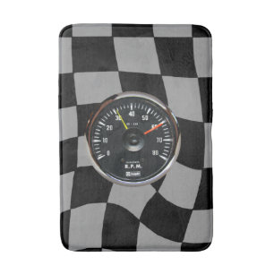 Vintage Round Analogue Auto Tachometer Bath Mat