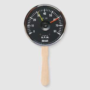 Vintage Round Analogue Auto Tachometer Hand Fan