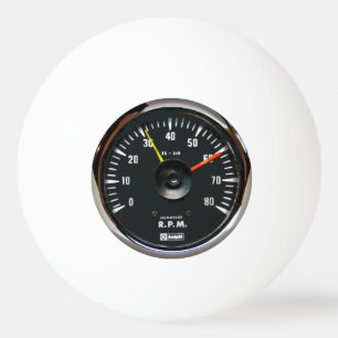 Vintage Round Analogue Auto Tachometer Ping Pong Ball