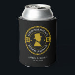 Vintage Round Badge Gentleman in Hat Groomsmen Can Cooler<br><div class="desc">Celebrate your special day with this exquisite Victorian-inspired Groomsmen Gifts, the perfect blend of classic elegance and contemporary flair. These meticulously designed merchandises are a customised and personalised gift that adds a touch of sophistication to weddings, bachelor parties, engagement parties, and beyond. Each product can be personalised with your groomsmen's...</div>