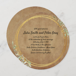 Vintage Round Paper Wedding Invitation