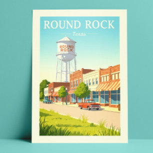 Vintage Round Rock Texas Postcard