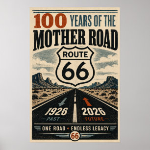 Vintage Route 66 Centennial Desert Canyon Poster