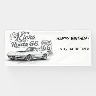 Vintage Route 66 Customisable Banner
