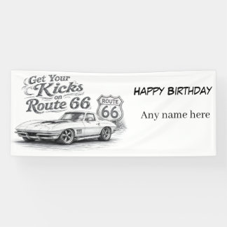Vintage Route 66 Customisable Banner