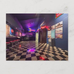 Vintage Route 66 Diner Museum Exhibit Neon Signs Postcard