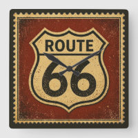 Vintage Route 66 Highway Shield Stamp Americana