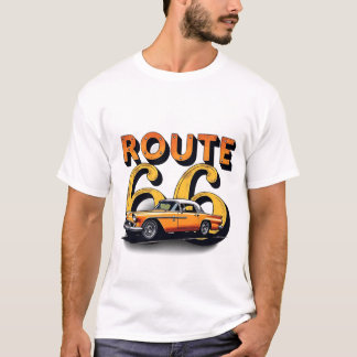 Vintage Route 66 Journey" in Weathered Text with C T-Shirt