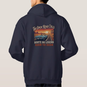 Vintage Route 66 Muscle Car Hoodie