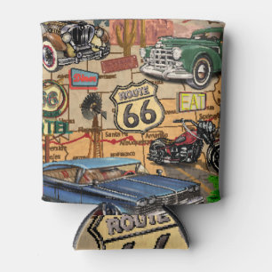 Vintage Route 66, nostalgic poster. Can Cooler