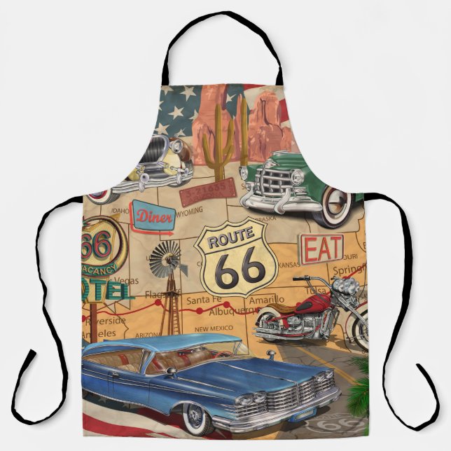 Vintage Route 66 poster. Apron (Front)
